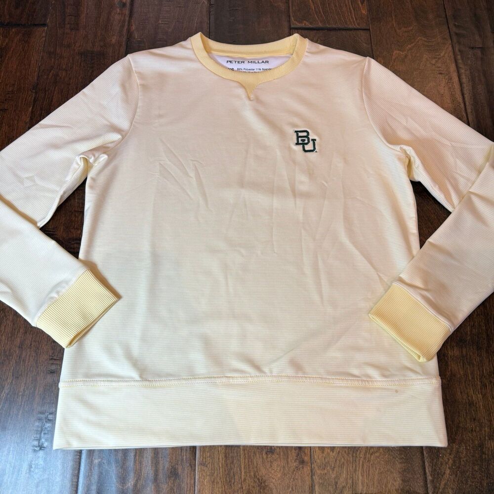 Peter Millar Baylor University Birdie Sugar Stripe Sport Sweatshirt Women’s XS